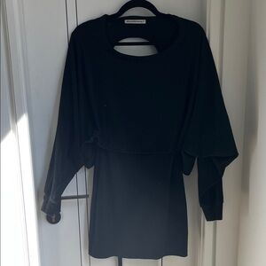 T by Alexander Wang Black Long-Sleeve Cutout Sweater Dress